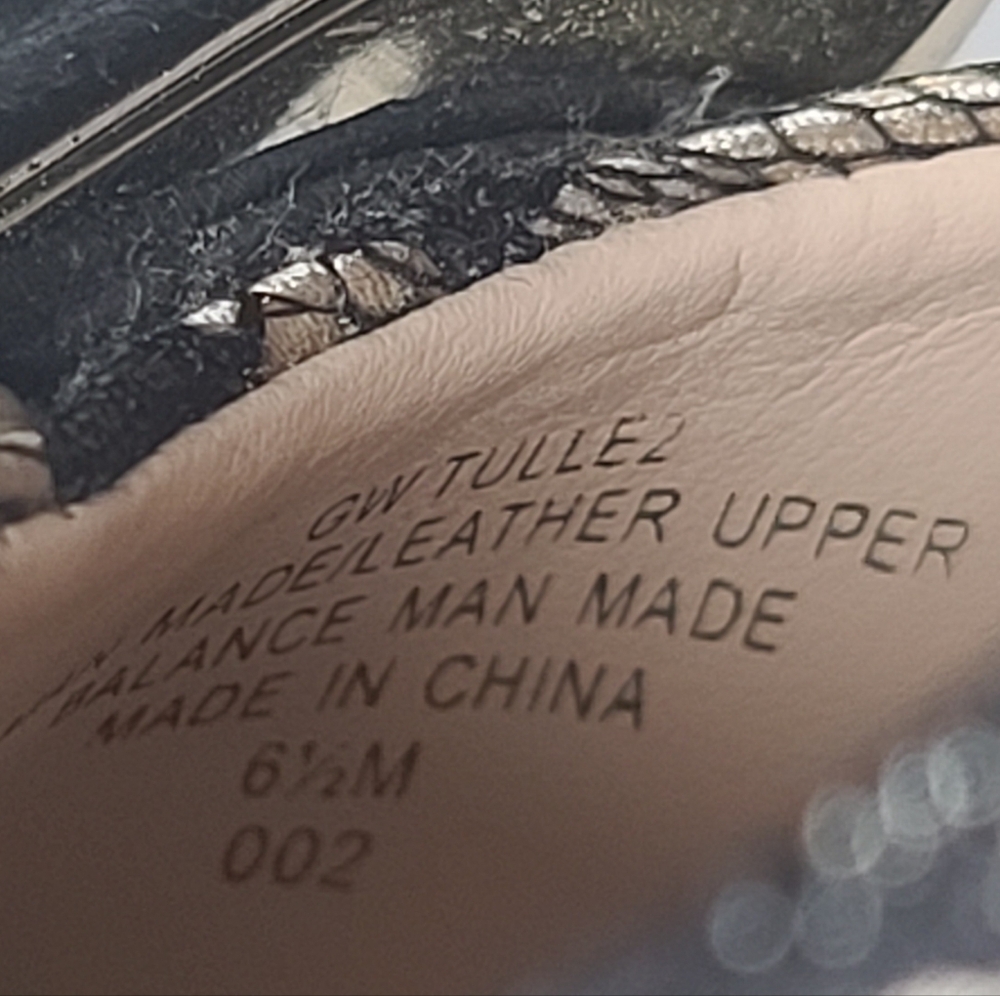 Guess Platform Peep Toe High Heel Pumps Black Lace Over Champagne Gold, 6.5M - Picture 15 of 15